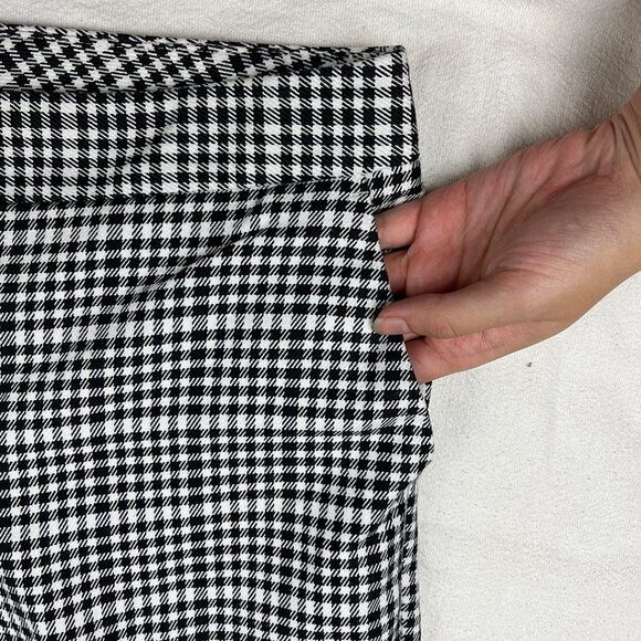 Express Columnist Pants Size 4R Black White Checkerboard Tapered Leg Stretch - Picture 7 of 16